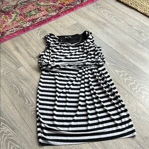 Black and White Striped Dress